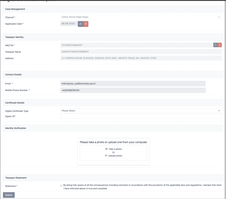 cara mengatasi error please register a digital certificate for this nik di coretax 2